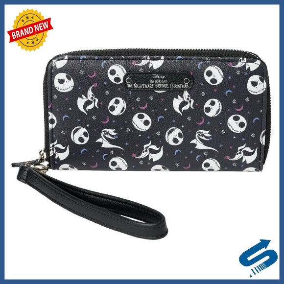 Faux Leather Zip Clutch Wallet Wristlet with Multiple Pockets